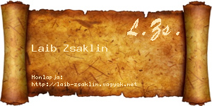 Laib Zsaklin névjegykártya